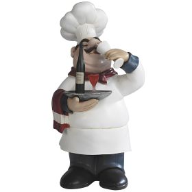 14"H Chef Wine Tasting Dining Room Accessory Figurine Home Decor Gift