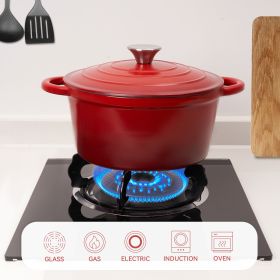Enamel Dutch POTS can withstand high temperatures and meet many cooking needs, such as cooking, baking and stewing (Color: Gradient red)